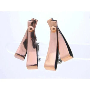 Matisse RENOIR Signed RARE Ribbon Copper Earrings